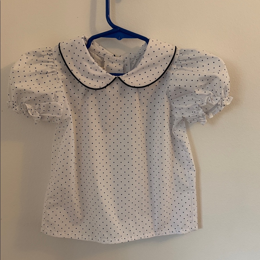 The Beaufort Bonnet Company White Polka Dot Kids Shirt